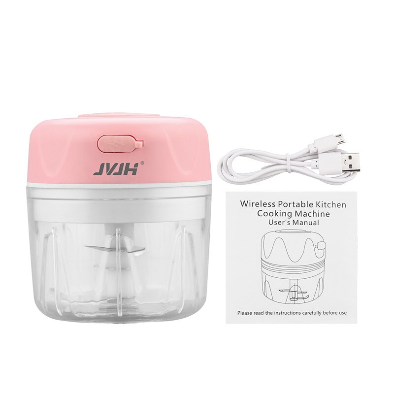 Elektrisk mini køkken grøntsagshakker mad hvidløg frugtskærer kværn hakker hakker kødknuser presse foodprocessor 50: Hvid