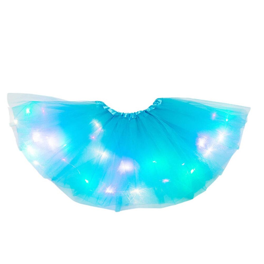 Kinderen Verjaardag Dans Lichten Tutu Mesh Rokken Led Light Up Tule Tutu Rokken Verjaardagsfeestje Kinderen Tutu Rok Met licht: K