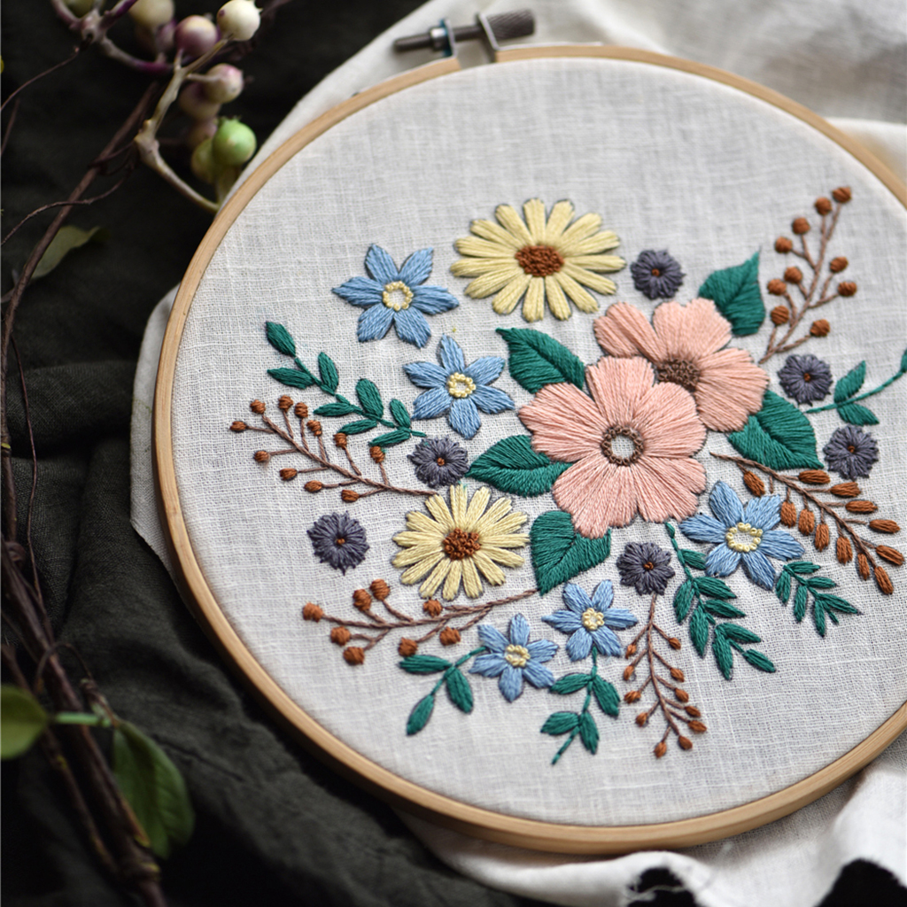 Exakt korsstygn kit blommönster diy broderi starter för vuxna barn heminredning