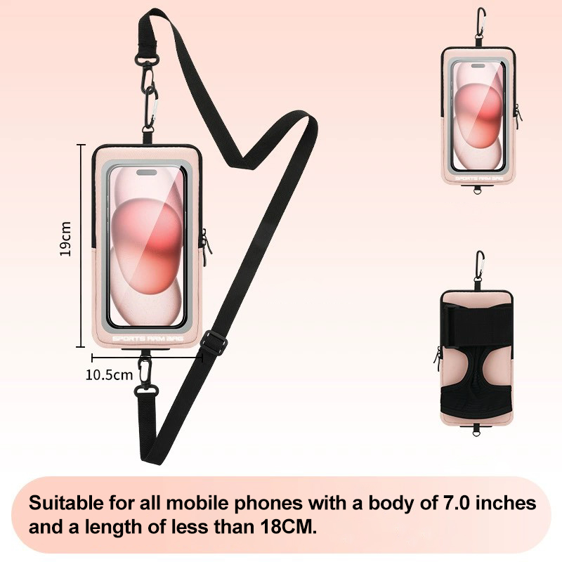 Bracciale sul telefono Borsa per cellulare Braccialetti da polso Borse Mp3 mp4 Porta cellulare sportivo Accessori per telefoni cellulari Donna sport: Rosso