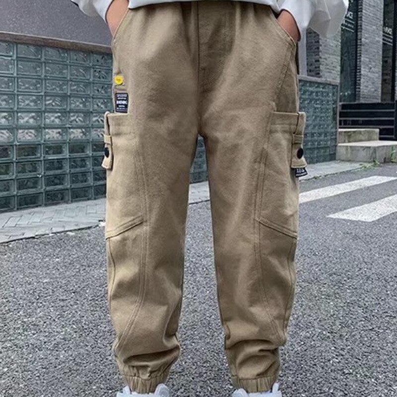 Boys' Pants Spring and Autumn Overalls Children's Loose Casual Children's Clothing Leggings Are Thin Slender Legs