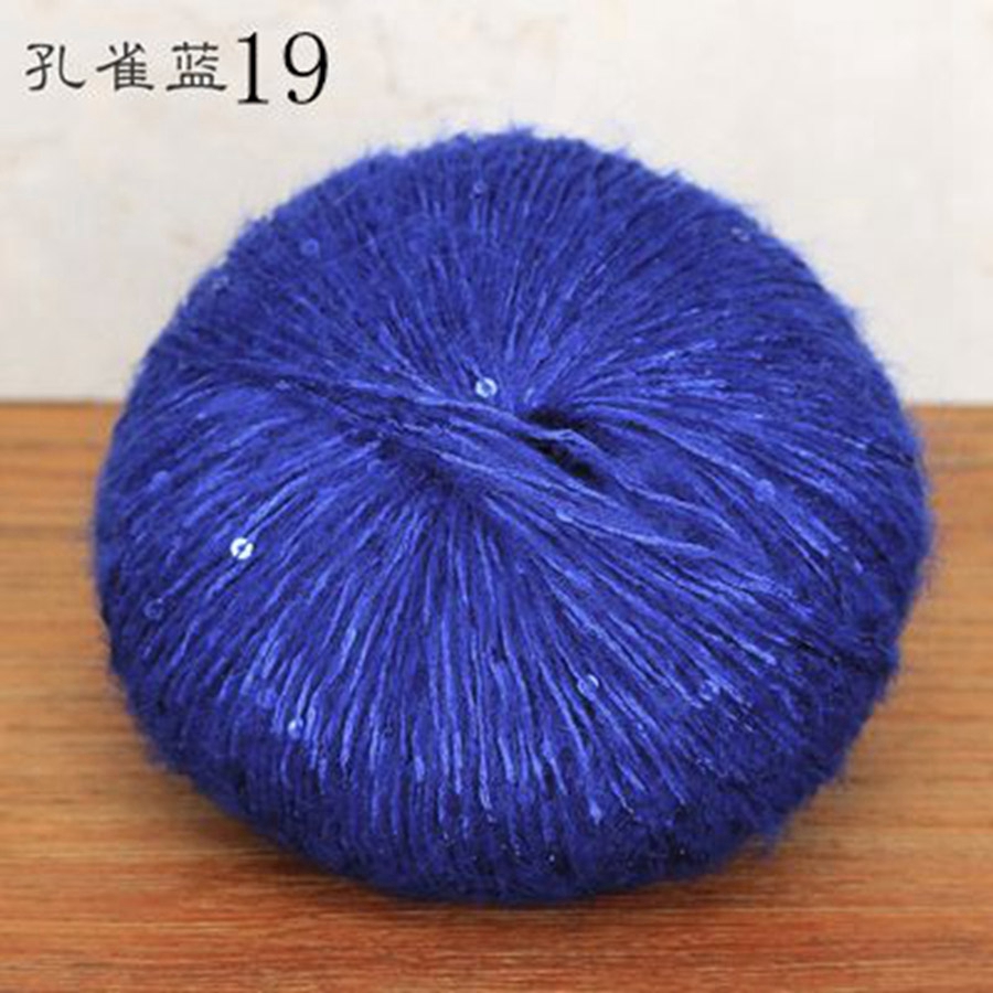 Blødt strikkegarn med pailletter til stof, farverigt tyndt hæklegarn, perlebesat pailletgarn, håndvævet uld med , 50g nøgler: Orange