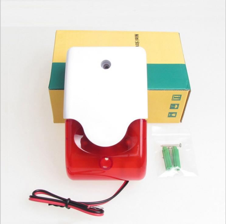 12V 103 Mini Wired Strobe Flashing Red Light Siren Durable Alarm Siren Home Security GSM Alarm System 115dB