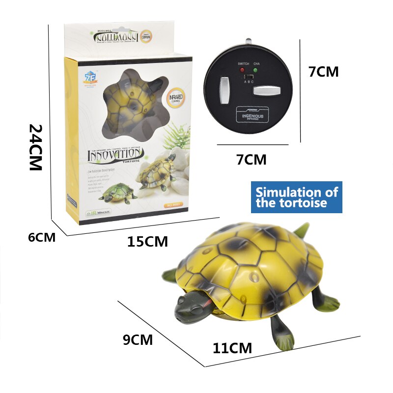 Infrared RC Toy Kit for Kids Adults Smart Remote Control Snake Mouse Cobra Tortoise Prank Jokes Radio Insect for Boys Toy: rc-Yellow-turtle