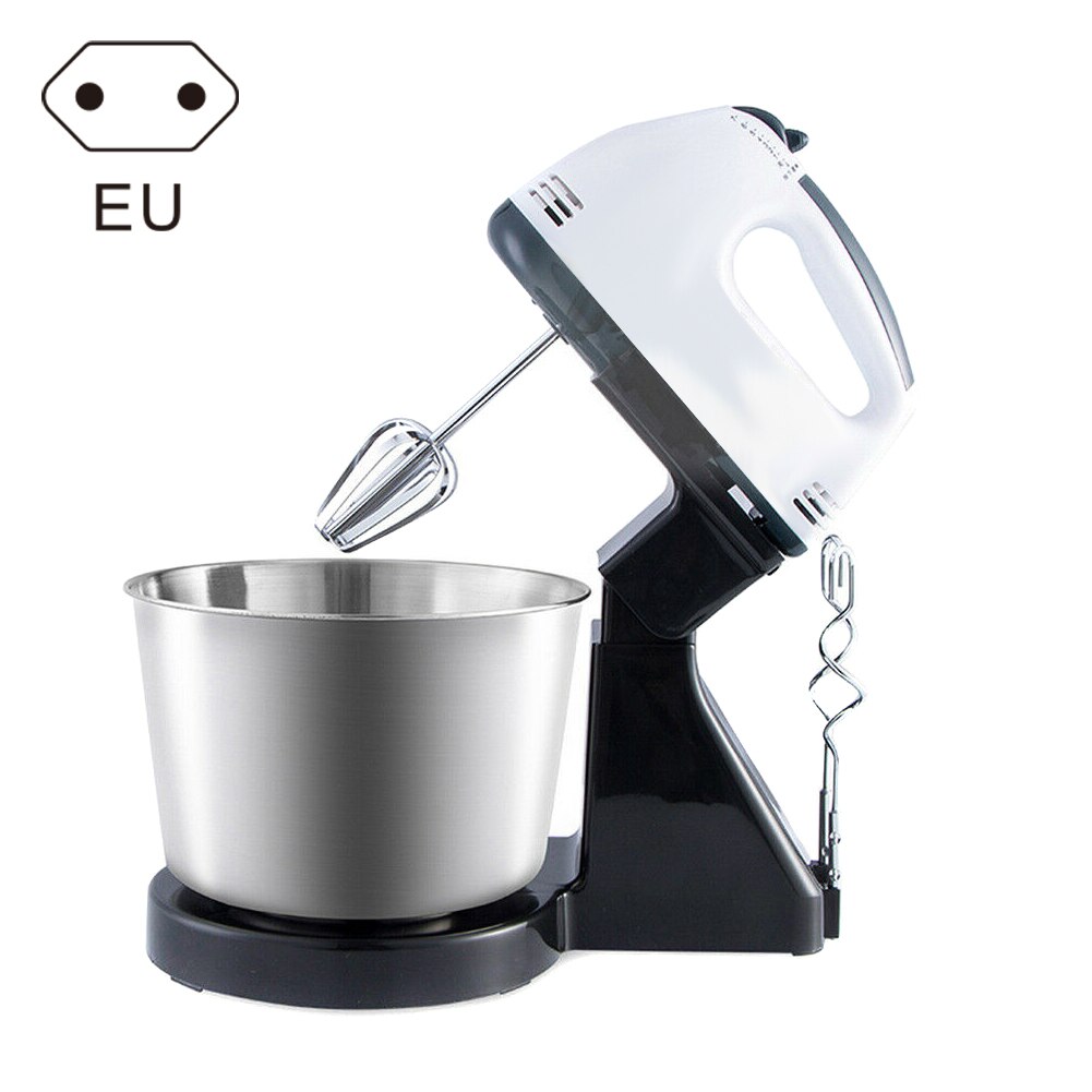 Multi-use Mixer Electric Food Egg Hand Mixer Cake Dough Stand Blender Bowl Beater 7 Speed Mixing Kitchen Egg Tools E2S: EU Plug