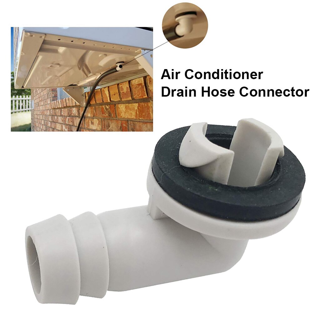 Plastic Air Conditioner AC Drain Hose Connector Elbow Fitting with Rubber Ring Faucet Connector Water Tank Replacement Connector