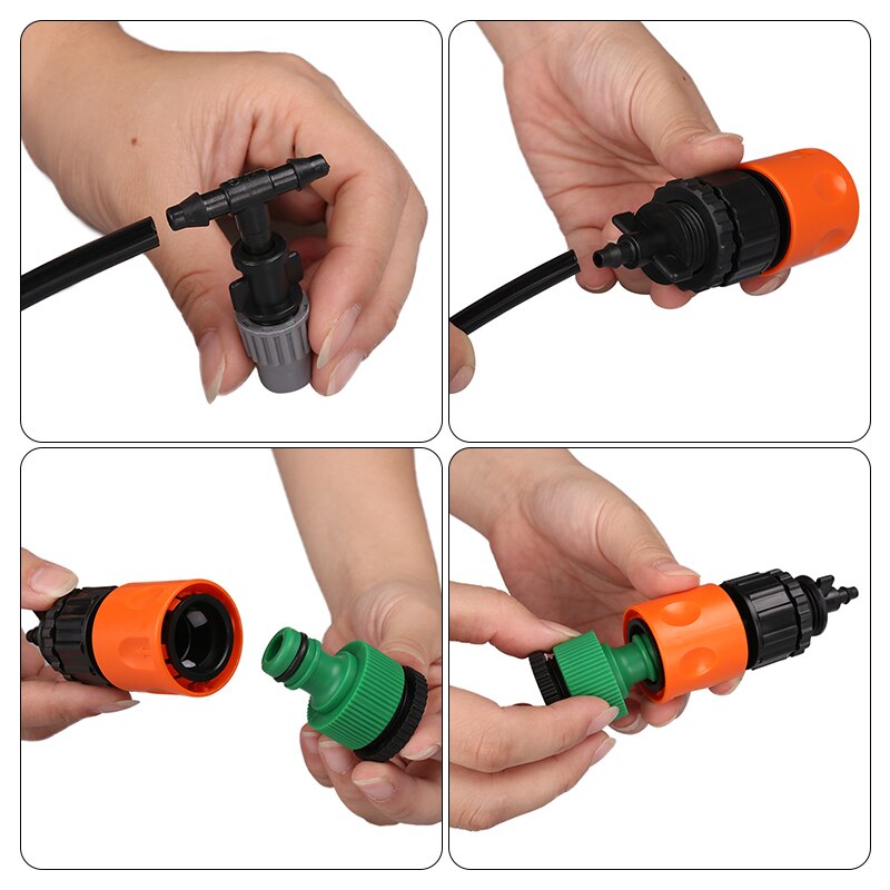 Plastic 10M Irrigation Watering Kit Cooling Misting System Water Sprayer Mist Atomizing Hose Nozzles Set Patio Garden Greenhouse