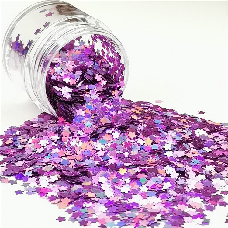 1 doos Zilveren Holografische Pailletten Glitter Shimmer Diamond 7 Kleur Eye Shiny Skin Markeerstift Gezicht Glitter Festival Make Start: purple