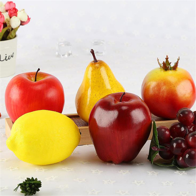 Gros fruits artificiels mousse citron fruit modèle faux fruits en plastique pomme fruits artificiels pour la décoration intérieure photographie prop