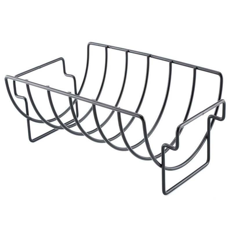 Non-stick ribbehylle stativ grillribbe og stekestativ rustfritt stål grilling bbq kylling biff ribber rack grillkurv