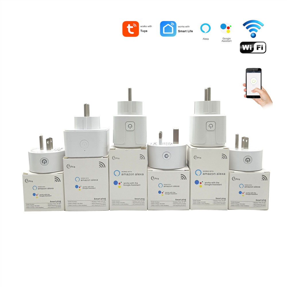 Smart Plug UK EU USA Multi Plug Tuya Smart Life APP Control Works With Alexa Google Assistant Wifi/Zigbee Socket Wifi Smart Plug