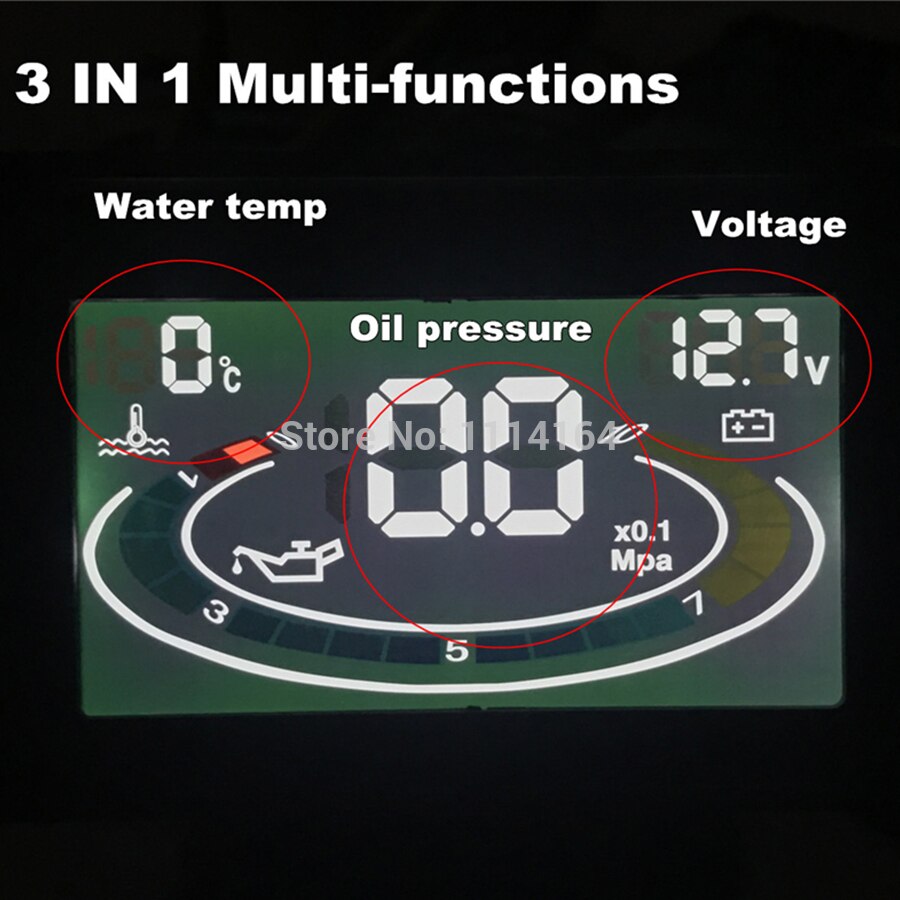 Automobiles LCD Gauges Voltmeter Voltage Water Temperature Gauges Meter With sensor parts