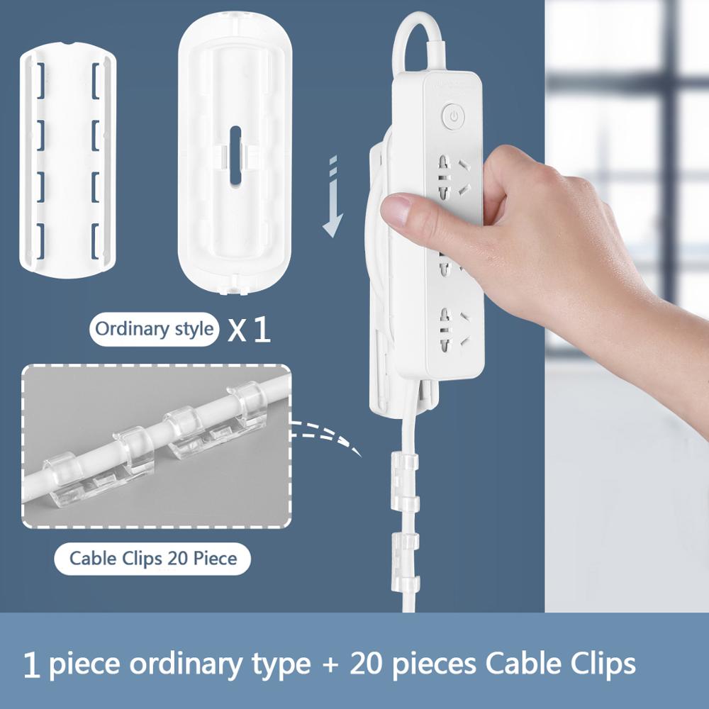 Socket Board Router Cable Holder Seamless Punch Free Wall Plug Fixer Self-Adhesive Power Strip Hook Cable Wire Organizer: Mixed single2