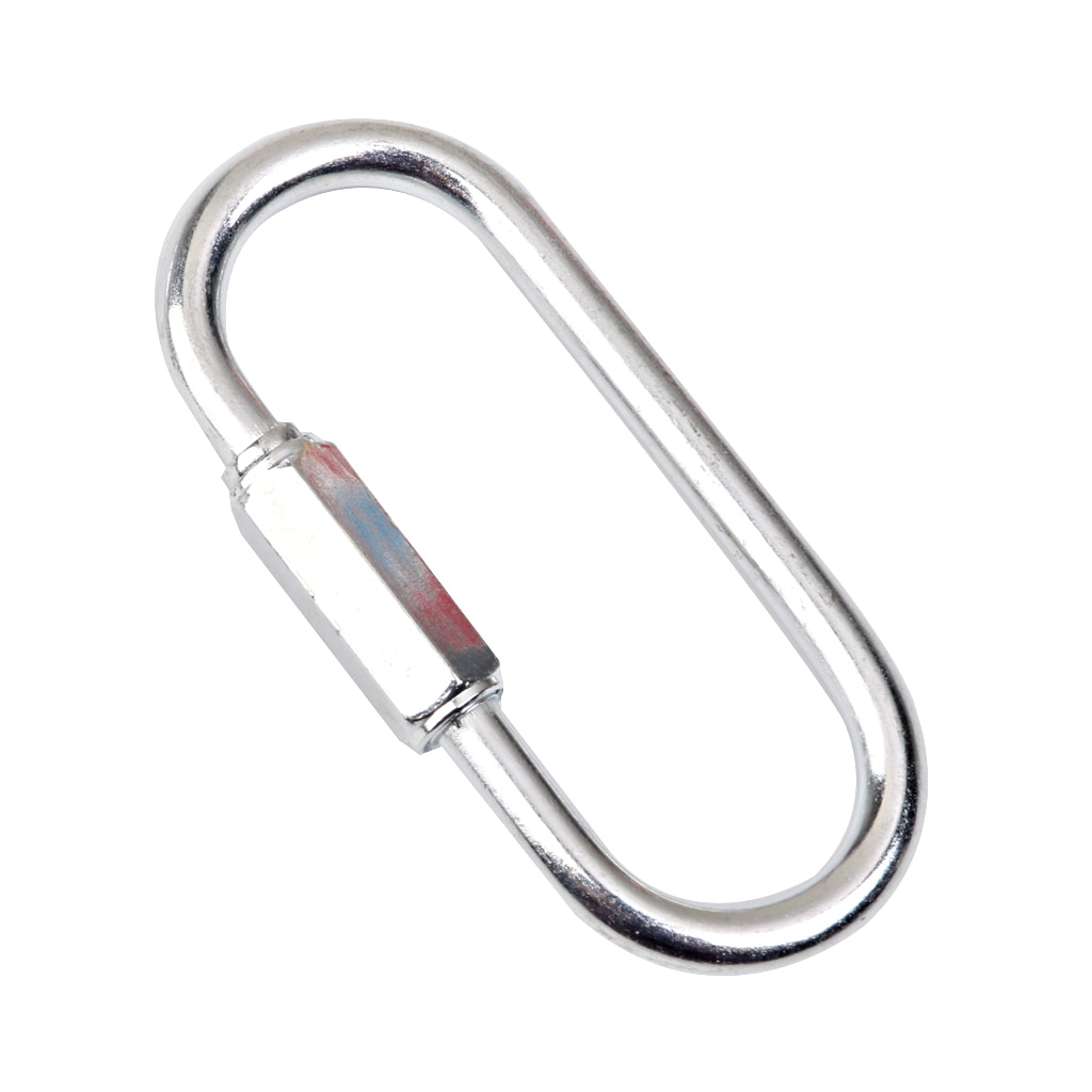 2 stycken slitstark karbinhake i silver 400kg för gunga, lekset, kedja eller rep  - 8 x 3.8cm