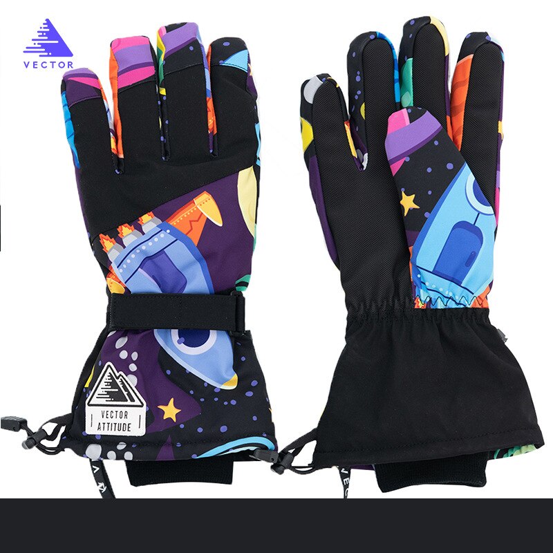 Meisjes jongens waterdichte warme handschoenen fietsen sneeuw kinderen winddicht skiën snowboard handschoenen winter thermische skihandschoenen: Kleur 11