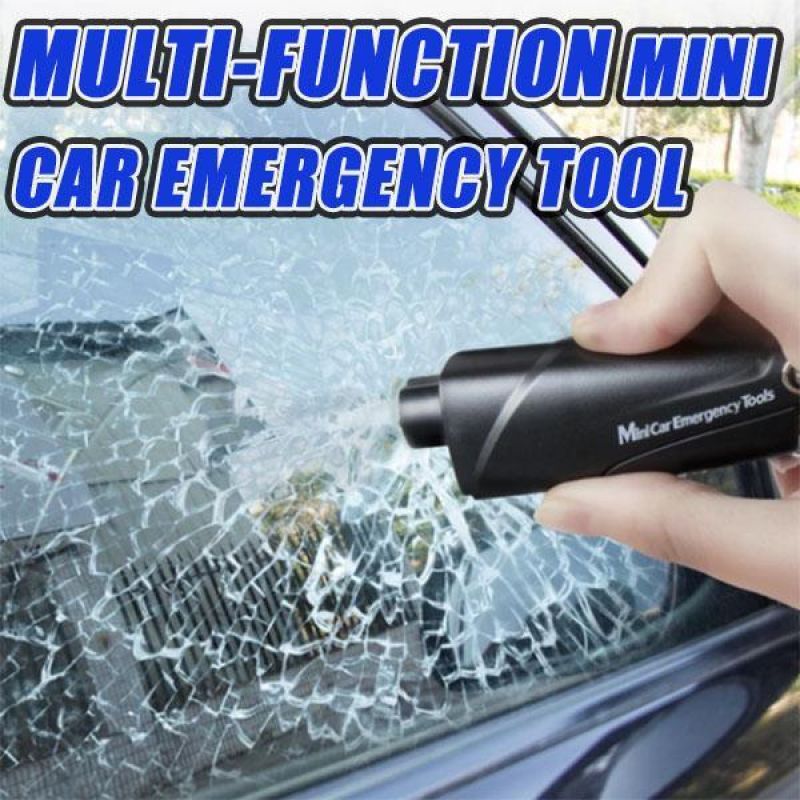 Multi-Function Mini Car Emergency Tool: Black