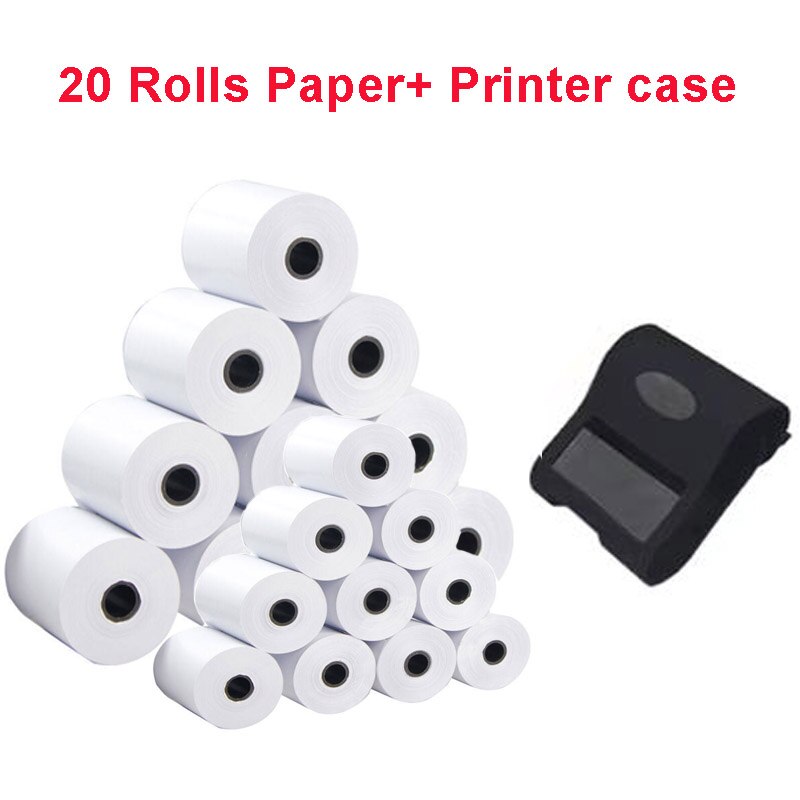 Mini imprimante thermique sans fil portative de billet de reçu de Bluetooth de 58mm pour la Machine de facture de téléphone Portable pour le magasin HZTZ: 20Rolls Paper A Case / Us Plug