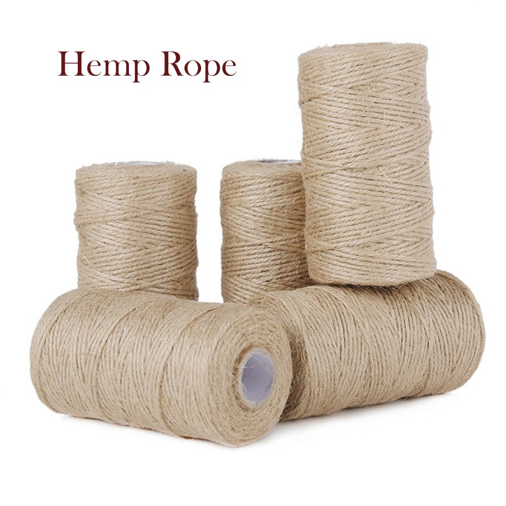 40m Natural Burlap Hessian Jute Twine Cord Hemp Rope Packing Strings Box Wrapping Cords Thread