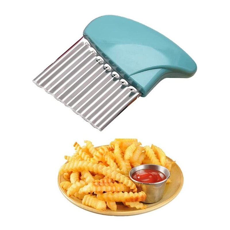 Kartoffeln Französisch Braten kräuseln Cutter Edelstahl Welle Cutter Küche Sicherheit Messer für freundlicher schneiden Obst Gemüse in Scheiben