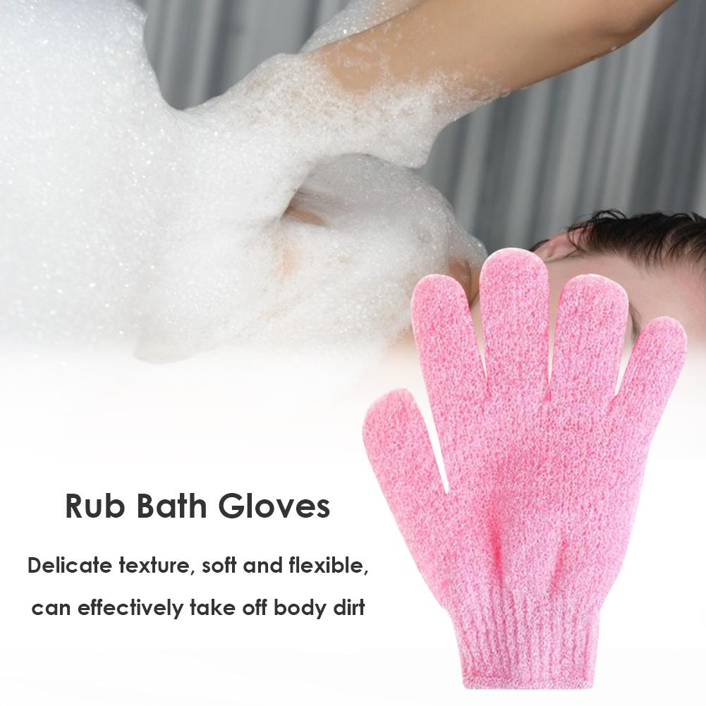 Vijf Vingers Badhanddoek Glovesbath Douche Snoep Kleuren Body Wash Huid Spa Bad Scrubber Clean Borstel Bad Voorzieningen Roze