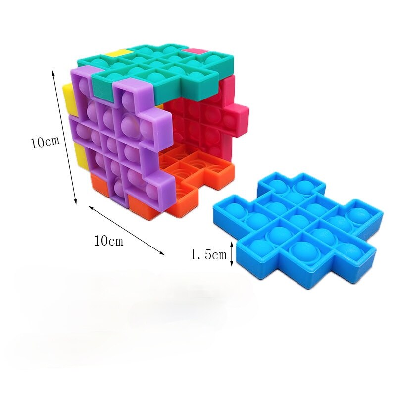 Anti-Stress Pop It Fidget Cube Adult Child Push Pop Bubble Sensory Toy Reliever Stress Autism Needs Squishy Stress Reliever Toys