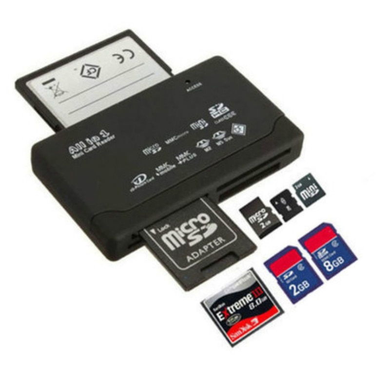 Alt-i-ett kortleser universal  m2 xd cf micro sd kortleser usb 2.0 høyhastighets minnekortleser