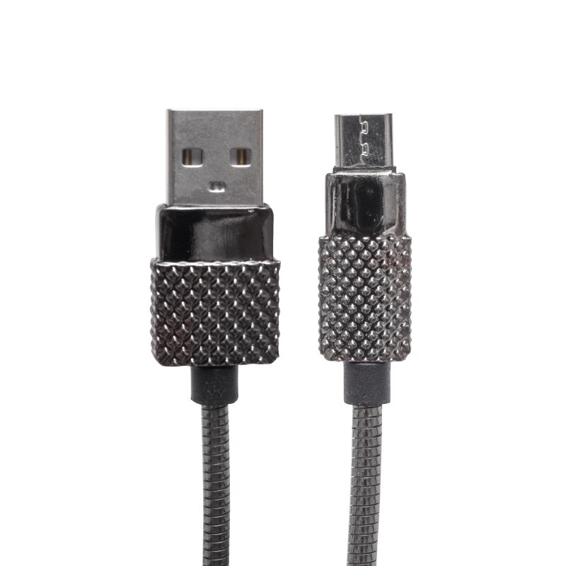 Ci sono 3 amp cavo dati MICRO USB elastico in metallo e caricabatterie 1 metro