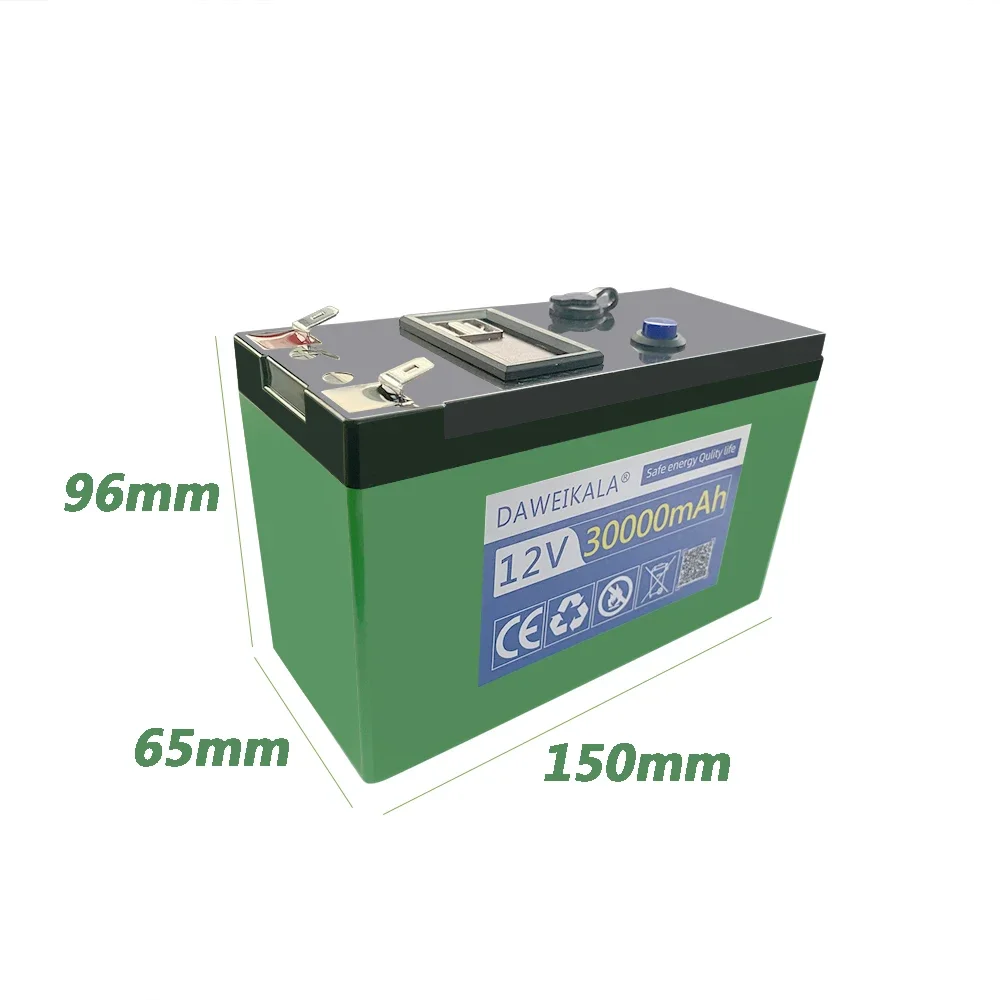 12V lithium Battery 30Ah 18650 Rechargeable battery pack for solar energy camping LED lights battery 12.6v 3A charger