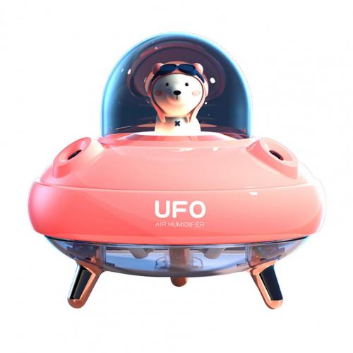 Humidificador de aire de para decoración del hogar, accesorios de coche recargable, doble Caño, UFO Bear:  Pink Charging