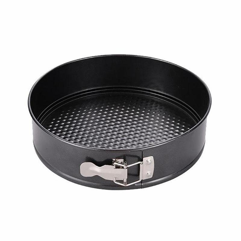 7 Inch Round Baking Dish Non Stick Removable Base Tray Mold Baking Round Kitchen Carbon Bake Pan Tin Steel Dish Bakeware Ca K2G0: Default Title