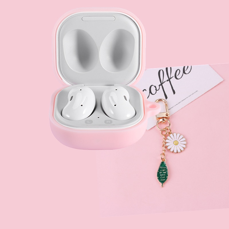 for Samsung Galaxy Buds Live case Korea flower keyring earphone Case for Galaxy Buds Live cover Non-slip silicone protect case