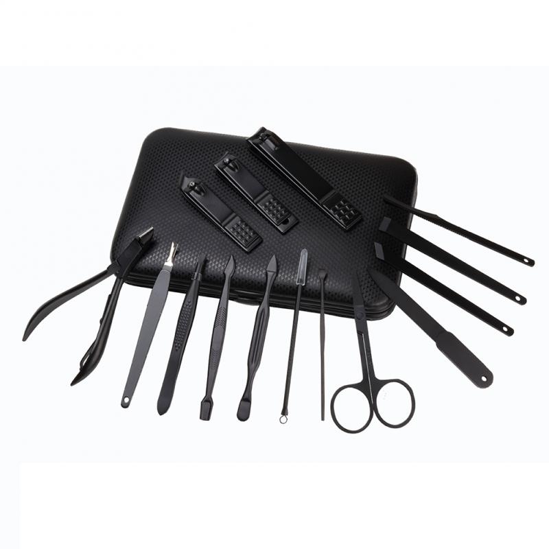 15 In 1 Manicure Set Nails Clipper Scissors Tweezer Manicure Sets Nail Care Nipper Ear Pick Kit With Case Nail Art Tool Kit