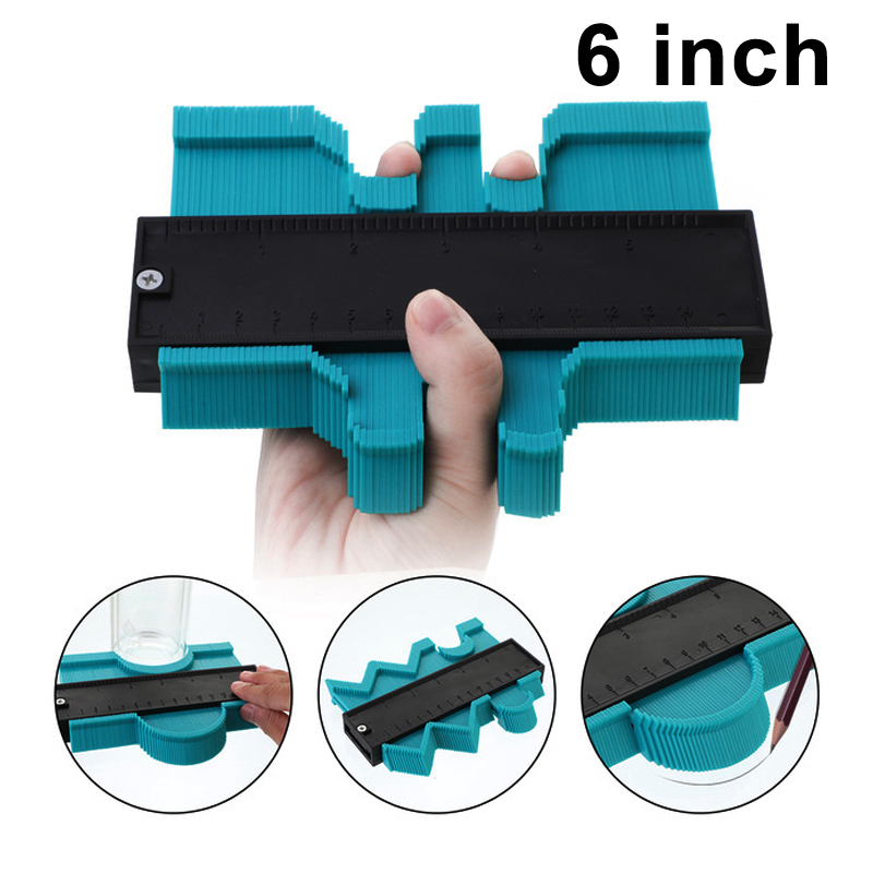 Contour Meter Contour Gauge Carpenter Tool Meten Plastic Meters Vierkante Markering Tegel Bezuinigingen Betegelen Laminaat Gereedschap: 6inch green