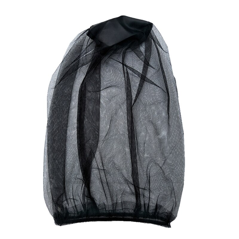 Chapeau de pêche de couvre-chef de filet Anti-moustique de survie en plein air avec filet filet tête de pêcheur chapeau masque de parasol respirant: Black
