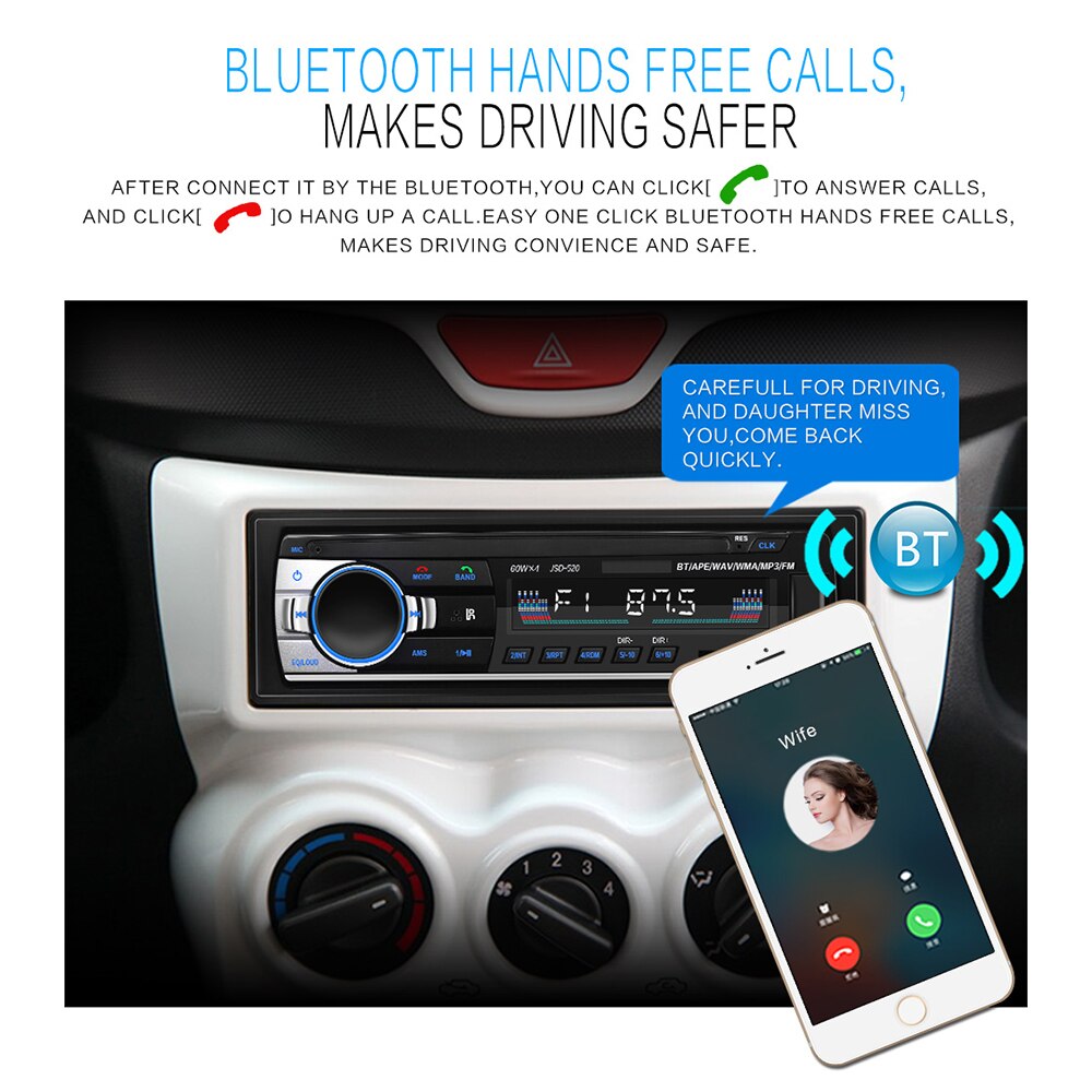 Auto MP3 Speler Bluetooth U Disk Radio Speler Handsfree Bellen Auto MP3 Speler Met Afstandsbediening Auto Radio stereo Speler