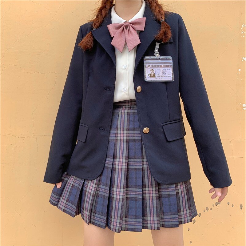 Women Autumn Winter JK Blazer Suit Japanese Preppy Style Sweet School Uniform Jacket Coat Top Outwear Clothes