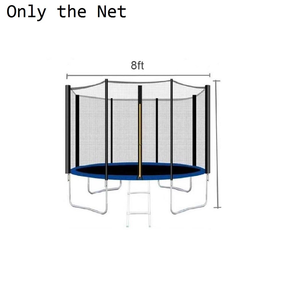 4-8ft utendørs trampoline beskyttelsesnett for barn barn anti-fall polyetylen trampoline hoppepute sikkerhetsnett beskyttelsesbeskyttelse: 8ft
