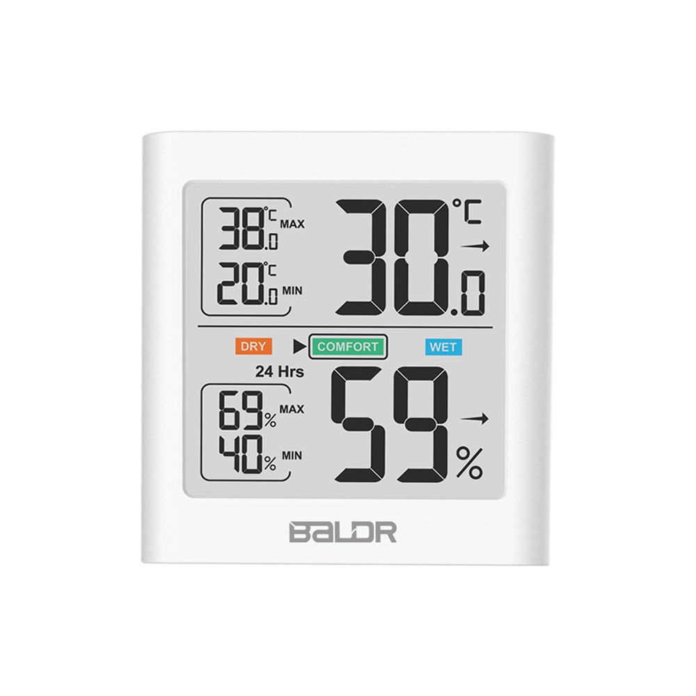 Baldr Multifunctionele Thermometer Hygrometer Automatische Elektronische Temperatuur Vochtigheid Monitor Met Smart Backlight