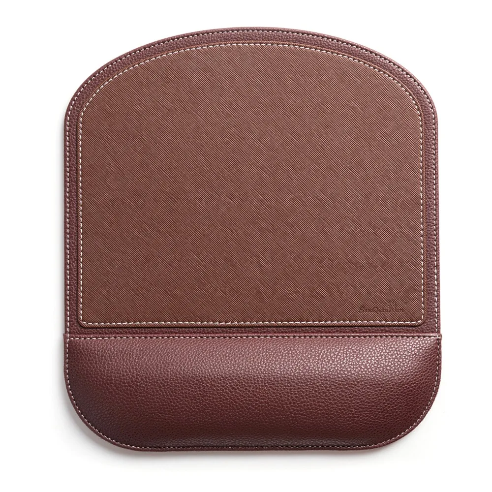 Anti-Slip Wrist Rest Mouse Pad Ergonomic Leather Hand Support Mouse Mat Soft Comfortable Accessories Office: BROWN