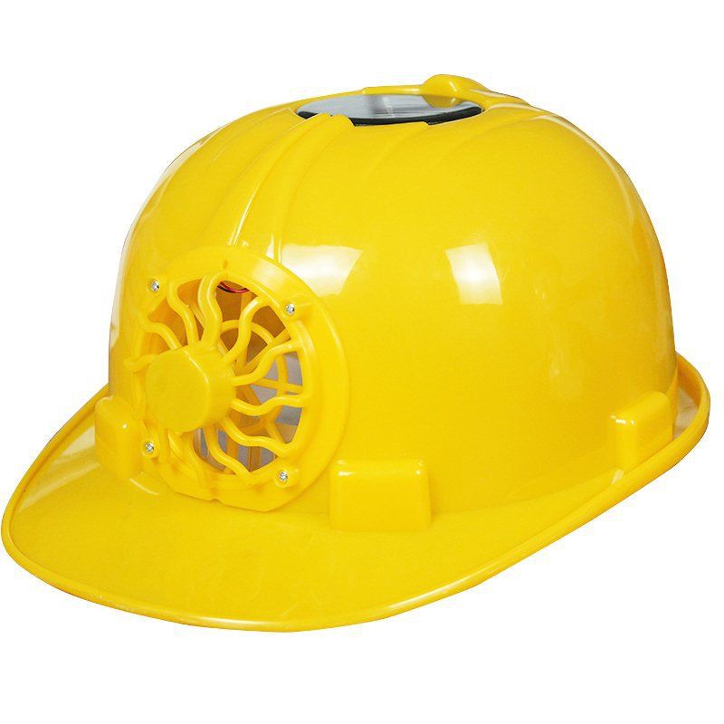 Zonne-energie Fan Helm Outdoor Werken Veiligheid Hard Hat Bouw Werkplek Abs Materiaal Beschermende Cap Aangedreven Door Zonnepaneel: YELLOW