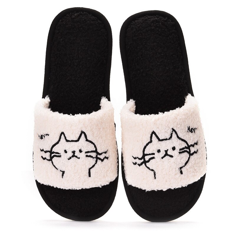 Män tofflor flip flops höst vinter skor tecknad katt plattform manliga rutschkanor halkfria lägenheter inomhus bekväma
