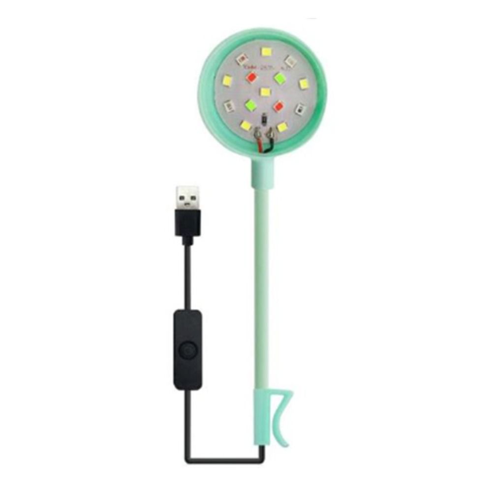 LED-aquariumlamp USB-stekker met clip Aquariumplantenlicht Energiebesparende gekleurde lichten Aquariumlamp Schildpadtank: GRIJS