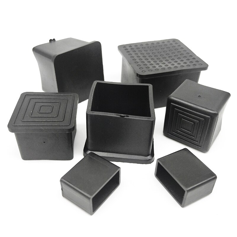 4/8Pcs Square Rubber Chair Leg Caps Non-slip Furniture Table Legs Cover Floor Protector Rubber Feet Pads Furniture leveling Feet