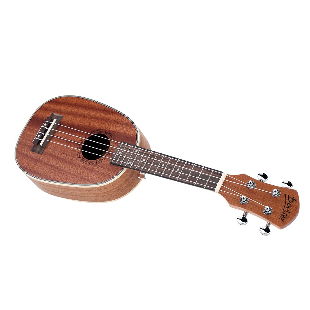 Ukelele Soprano de 21 &quot;de , guitarra hawaiana con forma de piña, mate, 4 cuerdas de nailon, diapasón de palisandro