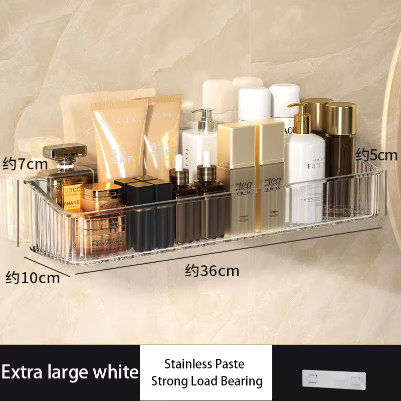Badrumsförvaringsställ badrumstoalett utan stansning vägghängare toalettvägg kosmetikaförvaringsställ: Vit