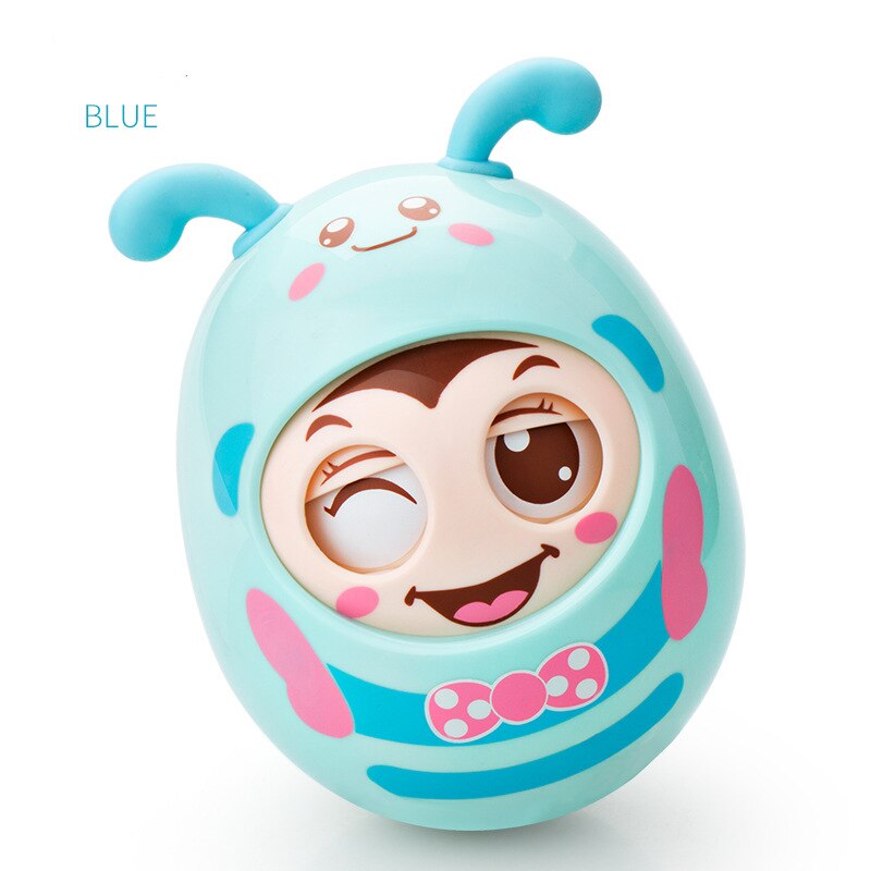 Baby Rasseln Handy, Mobiltelefon Puppe Glocke blinken Augen Becher Roly-Poly Spielzeug freundlicher Neugeborene Baby Beißringe Jungen Mädchen Gleichgewicht Ausbildung spielzeug: Blau