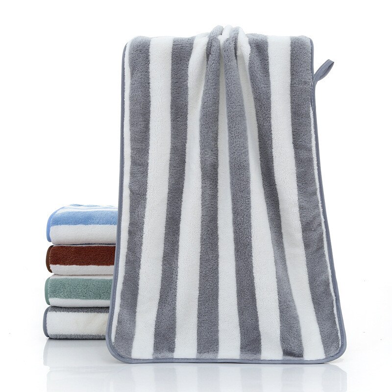 Högabsorberande randig badlakan mikrofiber mjuk hand ansiktshår damtoallas luddfria män handduk randig dusch badrumshanddukar