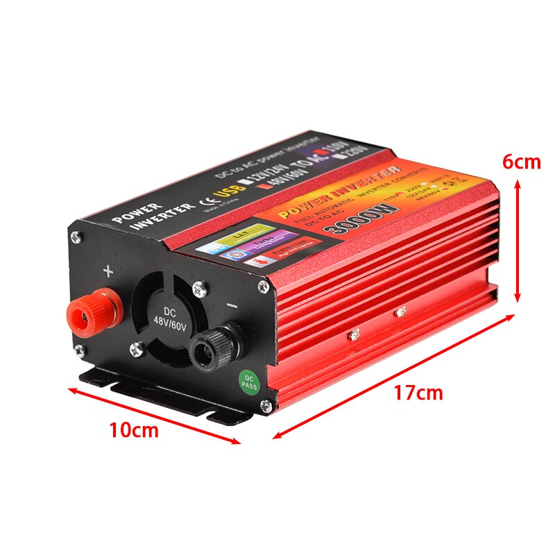 Inversor Solar 12V 220V 3000W convertidor de voltaje transformador DC 12V y 24V 48V 48V y 60V a AC 110V/220V Auto adaptarse Inversor