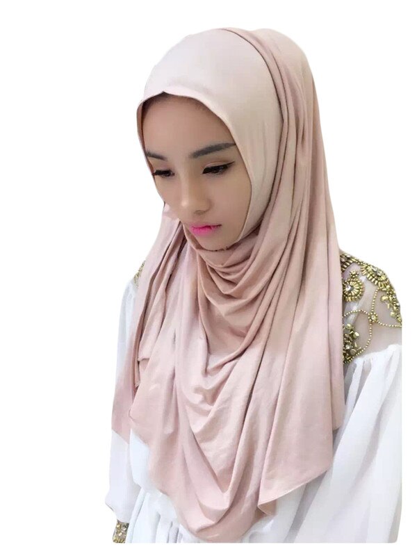 0TJ57 180*70 cm Solid Hijab Vrouwen Van Sjaals Moslim Hijaabs Hijab Mooie Mode Sjaal Cap (with1 Undescarf