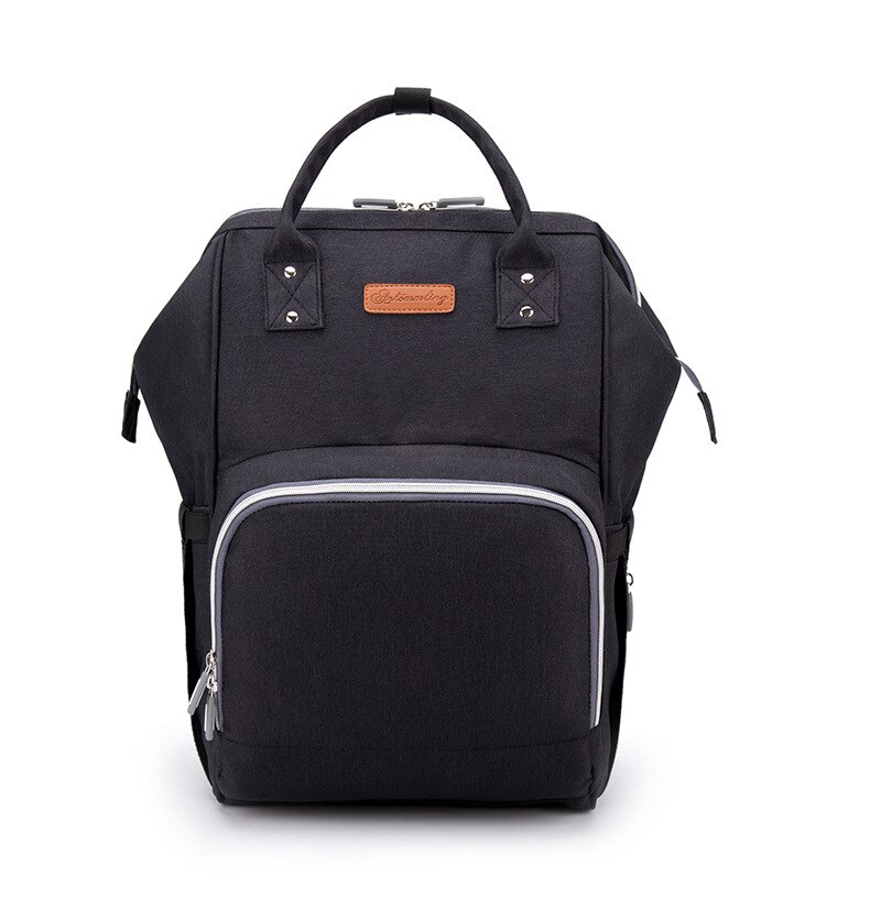 Ankommling2020-Style Gemengde Kleuren Luiertas Multifunctionele Met Usb Schouder Grote Volume Mama Tas Schouder: Classic Black